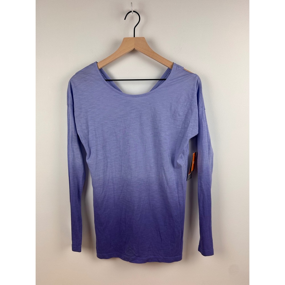 Lucy Dipdye Long Sleeve Top XS Purple Lavender Hand Treated Athletic